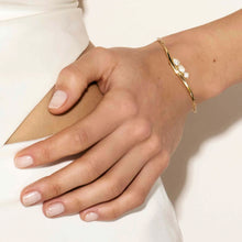 Load image into Gallery viewer, MY REBEL ART BRACELET 242803/012 GOLD CHAIN & WHITE CZ