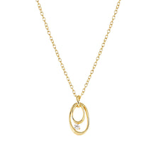 Load image into Gallery viewer, MY REBEL ART NECKLACE 242806/055 ORGANIC GOLD OVAL & WHITE CZ