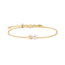 Load image into Gallery viewer, PEARLS LOOP BRACELET 242901/003 PEARL FOUR-LEAF CLOVER IN GOLD