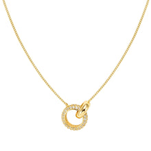Load image into Gallery viewer, SIREN DREAM NECKLACE 243311/012 GOLD HOOPS PENDANT CZ