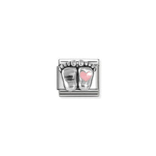 Load image into Gallery viewer, COMPOSABLE CLASSIC LINK 330204/31 BABY FEET PINK ENAMEL IN 925 SILVER