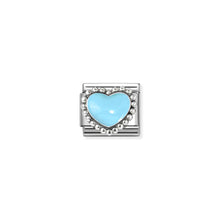 Load image into Gallery viewer, COMPOSABLE CLASSIC LINK 330204/34 PASTEL BLUE HEART IN 925 SILVER & ENAMEL