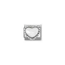 Load image into Gallery viewer, COMPOSABLE CLASSIC LINK 330204/36 WHITE HEART IN 925 SILVER & ENAMEL