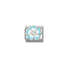 Load image into Gallery viewer, COMPOSABLE CLASSIC LINK 330321/16 BLUE FADE FLOWER IN 925 SILVER, ENAMEL & CZ