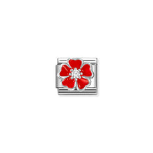 Load image into Gallery viewer, COMPOSABLE CLASSIC LINK 330321/20 RED FLOWER IN 925 SILVER, ENAMEL & CZ