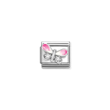 Load image into Gallery viewer, COMPOSABLE CLASSIC LINK 330321/09 BUTTERFLY WITH PINK ENAMEL IN 925 SILVER & CZ