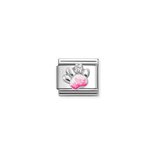 Load image into Gallery viewer, COMPOSABLE CLASSIC LINK 330321/13 PINK PAW PRINT ENAMEL IN 925 SILVER & CZ