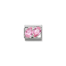 Load image into Gallery viewer, COMPOSABLE CLASSIC LINK 330329/10 PINK TWIN CZ TEARDROPS IN SILVER