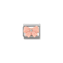 Load image into Gallery viewer, COMPOSABLE CLASSIC LINK 330509/21 BOW WITH PINK STONE IN 925 SILVER