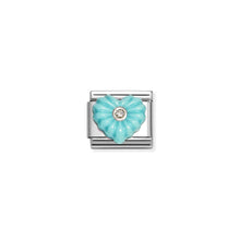 Load image into Gallery viewer, COMPOSABLE CLASSIC LINK 330512/26 TURQUOISE HEART IN SILVER & CZ