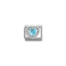 Load image into Gallery viewer, COMPOSABLE CLASSIC LINK 330606/006 LIGHT BLUE CZ HEART IN 925 SILVER