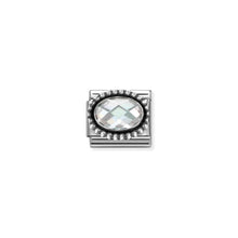 Load image into Gallery viewer, COMPOSABLE CLASSIC LINK 330607/010 OVAL FACETED WHITE CZ IN 925 SILVER