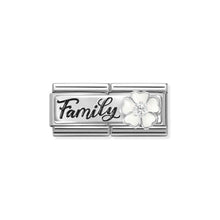 Load image into Gallery viewer, COMPOSABLE CLASSIC DOUBLE LINK 330734/17 FAMILY WITH WHITE FLOWER IN 925 SILVER