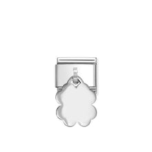 Load image into Gallery viewer, COMPOSABLE CLASSIC LINK 331801/12 FOUR-LEAF CLOVER ENGRAVABLE PENDANT CHARM IN 925 SILVER