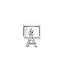 Load image into Gallery viewer, COMPOSABLE CLASSIC LINK 331818/01 LETTER A CHARM IN SILVER AND CZ