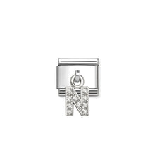 Load image into Gallery viewer, COMPOSABLE CLASSIC LINK 331818/14 LETTER N CHARM IN SILVER AND CZ