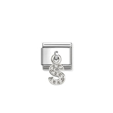 Load image into Gallery viewer, COMPOSABLE CLASSIC LINK 331818/19 LETTER S CHARM IN SILVER AND CZ