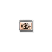 Load image into Gallery viewer, COMPOSABLE CLASSIC LINK 430111/31 YOGA LOTUS POSE IN 9K ROSE GOLD & ENAMEL