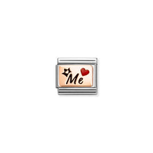 Load image into Gallery viewer, COMPOSABLE CLASSIC LINK 430204/09 ME WITH HEART & CROWN IN 9K ROSE GOLD & ENAMEL