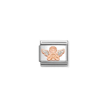 Load image into Gallery viewer, COMPOSABLE CLASSIC LINK 430205/30 SILVER GLITTER ANGEL IN 9K ROSE GOLD