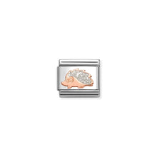 Load image into Gallery viewer, COMPOSABLE CLASSIC LINK 430205/31 SILVER GLITTER HEDGEHOG IN 9K ROSE GOLD