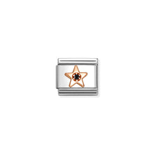 Load image into Gallery viewer, COMPOSABLE CLASSIC LINK 430305/38 STAR 9K ROSE GOLD & BLACK CZ