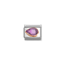 Load image into Gallery viewer, COMPOSABLE CLASSIC LINK 430605/001 TEAR DROP LEFT 9K ROSE GOLD & VIOLET CZ