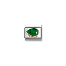 Load image into Gallery viewer, COMPOSABLE CLASSIC LINK 430605/004 TEAR DROP LEFT 9K ROSE GOLD & GREEN CZ