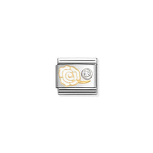 Load image into Gallery viewer, COMPOSABLE CLASSIC LINK 630302/07 WHITE ROSE IN 18K GOLD, SILVER, ENAMEL & CZ