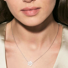 Load image into Gallery viewer, SWEETMADAME SILVER NECKLACE 242009/010 FLOWER WHITE CZ PENDANT