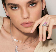 Load image into Gallery viewer, SHINE ME UP EARRINGS 241903/006 SMALL BUTTERFLY STUDS WITH LILAC CZ