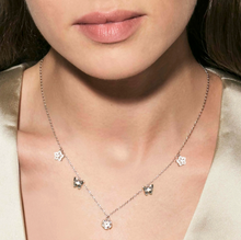 Load image into Gallery viewer, SWEETMADAME SILVER & ROSE GOLD NECKLACE 242011/051 NATURE CZ PENDANTS
