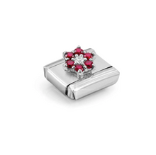 Load image into Gallery viewer, COMPOSABLE CLASSIC LINK 330322/02 RED & WHITE FLOWER CZ IN SILVER