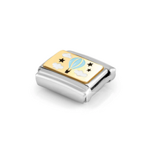 Load image into Gallery viewer, COMPOSABLE CLASSIC LINK 030289/17 BLUE HOT AIR BALLOON IN 18K GOLD & ENAMEL