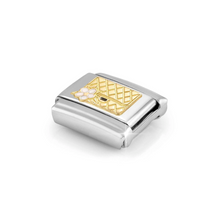 Load image into Gallery viewer, COMPOSABLE CLASSIC LINK 030272/94 BAG WITH FLOWER IN 18K GOLD & ENAMEL