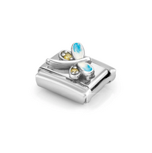 Load image into Gallery viewer, COMPOSABLE CLASSIC LINK 330321/10 DRAGONFLY WITH BLUE ENAMEL IN 925 SILVER & CZ