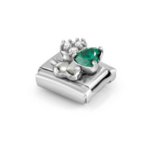 Load image into Gallery viewer, COMPOSABLE CLASSIC LINK 330322/10 CLOVER WITH WHITE & GREEN CZ IN SILVER