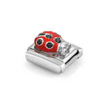 Load image into Gallery viewer, COMPOSABLE CLASSIC LINK 330321/11 LADYBUG WITH RED ENAMEL IN 925 SILVER & CZ