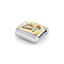 Load image into Gallery viewer, COMPOSABLE CLASSIC LINK 030289/08 FRIENDS WITH COCKTAIL IN 18K GOLD AND ENAMEL