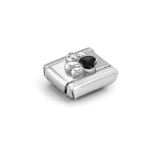Load image into Gallery viewer, COMPOSABLE CLASSIC LINK 330321/12 BLACK PAW PRINT ENAMEL IN 925 SILVER & CZ