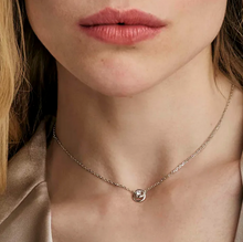 Load image into Gallery viewer, COSMIC LOVE NECKLACE 241706/053 SILVER SMALL CIRCLE WITH WHITE CZ