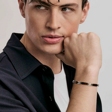 Load image into Gallery viewer, STRONG DIAMOND BRACELET 028323/007 STAINLESS STEEL & BLACK CHAIN WITH BLACK DIAMONDS