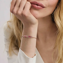 Load image into Gallery viewer, MOSAICA BRACELET 241603/011 ROSE GOLD & PINK CZ CLUSTER