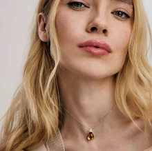 Load image into Gallery viewer, MYRADIANCE NECKLACE 241503/040 AMBER PENDANT WITH CZ