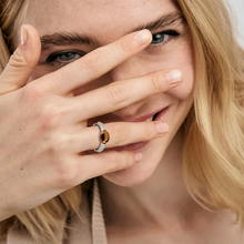 Load image into Gallery viewer, MYRADIANCE RING 241500/040 AMBER STONE WITH CZ