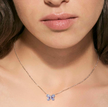 Load image into Gallery viewer, SHINE ME UP SILVER NECKLACE 241902/005 BLUE & WHITE BUTTERFLY CZ PENDANT