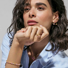 Load image into Gallery viewer, COLOUR WAVE RING 149850/012 GOLD PINK CHAMPAGNE CZ