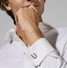 Load image into Gallery viewer, STRONG DIAMOND GEOMETRIC CUFFLINKS 028347/065 STAINLESS STEEL & WHITE DIAMOND