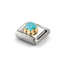 Load image into Gallery viewer, COMPOSABLE CLASSIC LINK 030522/06 TURQUOISE FLOWER IN 18K GOLD