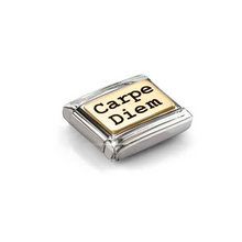 Load image into Gallery viewer, COMPOSABLE CLASSIC LINK 030166/73 CARPE DIEM IN 18K GOLD AND ENAMEL